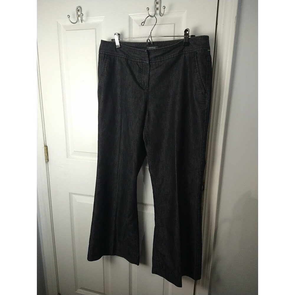 Kenneth Cole Reaction Woman 12 Black Wash Denim Boot Cut Jeans Casual Mid Rise